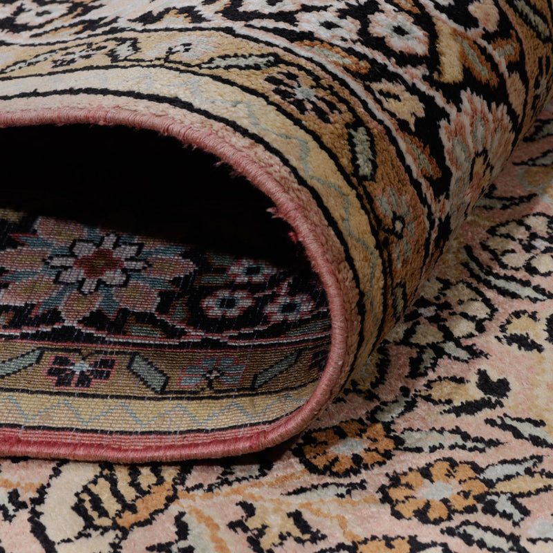Kaschmir Seide Teppich 126x188cm - Orientteppich - dunkelbeige