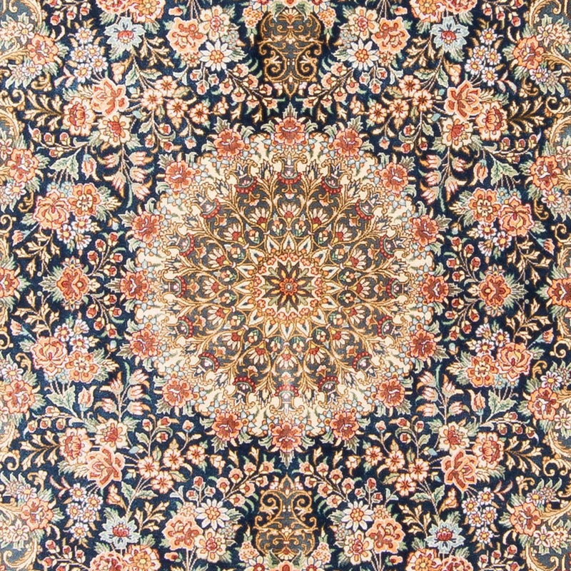 Ghom - Seide Teppich 100x152cm - Perserteppich - dunkelblau