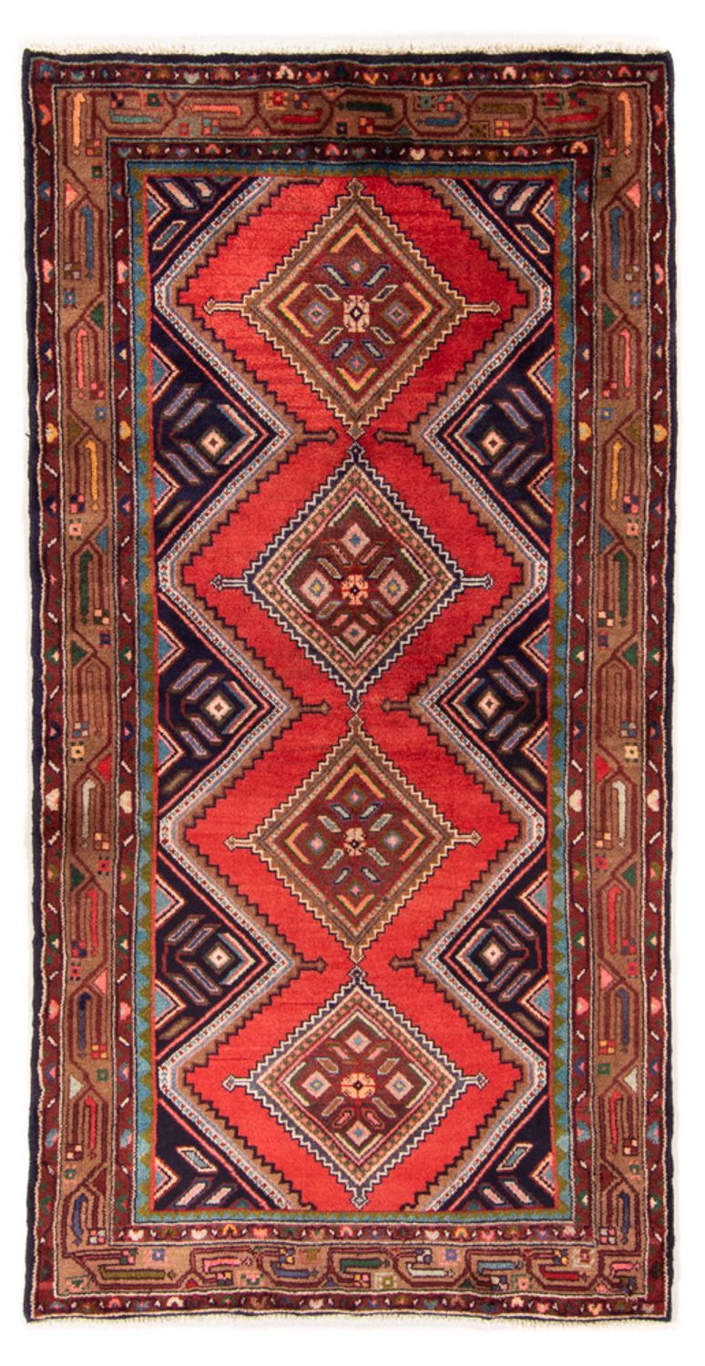 Hamadan Teppich 102x202cm - Perserteppich - rot