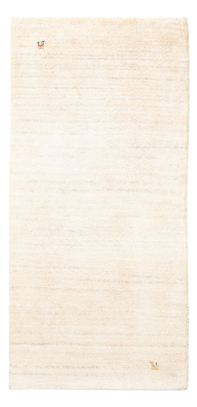 Gabbeh Persisch Teppich 73x146cm - Perserteppich Wollteppich - naturweiß