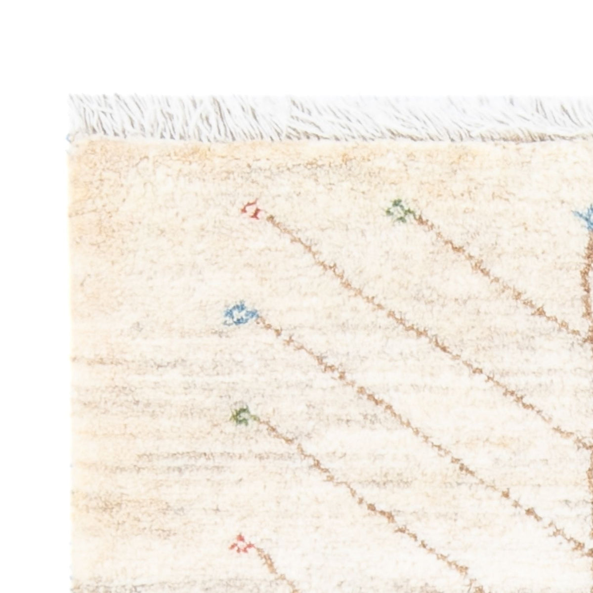 Gabbeh Persisch Teppich 77x121cm - Perserteppich Wollteppich - naturweiß