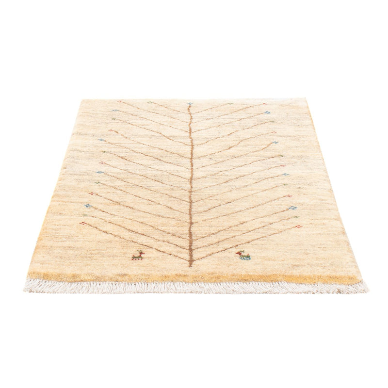 Gabbeh Persisch Teppich 77x121cm - Perserteppich Wollteppich - naturweiß