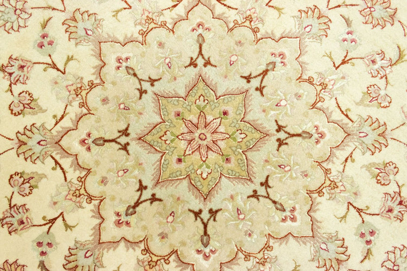 Täbriz - 60 Raj Teppich 148x148cm - Perserteppich - beige