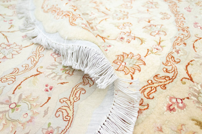 Täbriz - 60 Raj Teppich 148x148cm - Perserteppich - beige