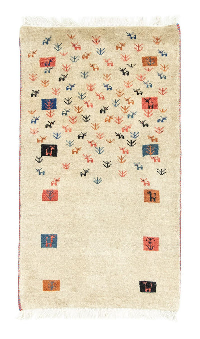 Gabbeh Persisch Teppich 73x128cm - Perserteppich Wollteppich - beige