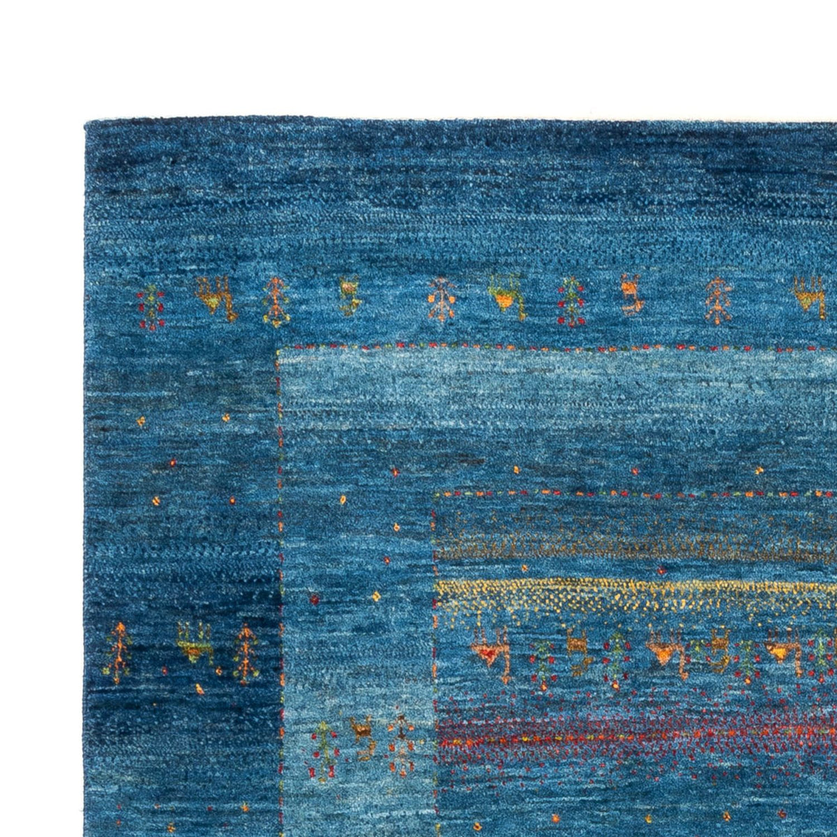 Gabbeh Teppich - Loribaft Perser - 147 x 200 cm - blau