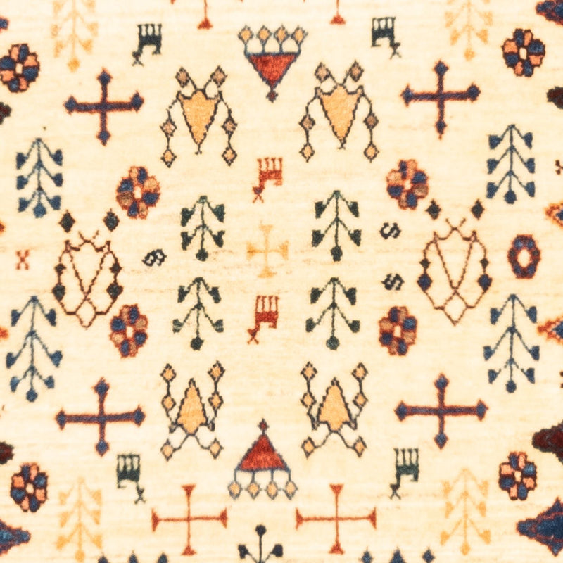 Gabbeh Persisch Teppich 92x132cm - Perserteppich Wollteppich - beige