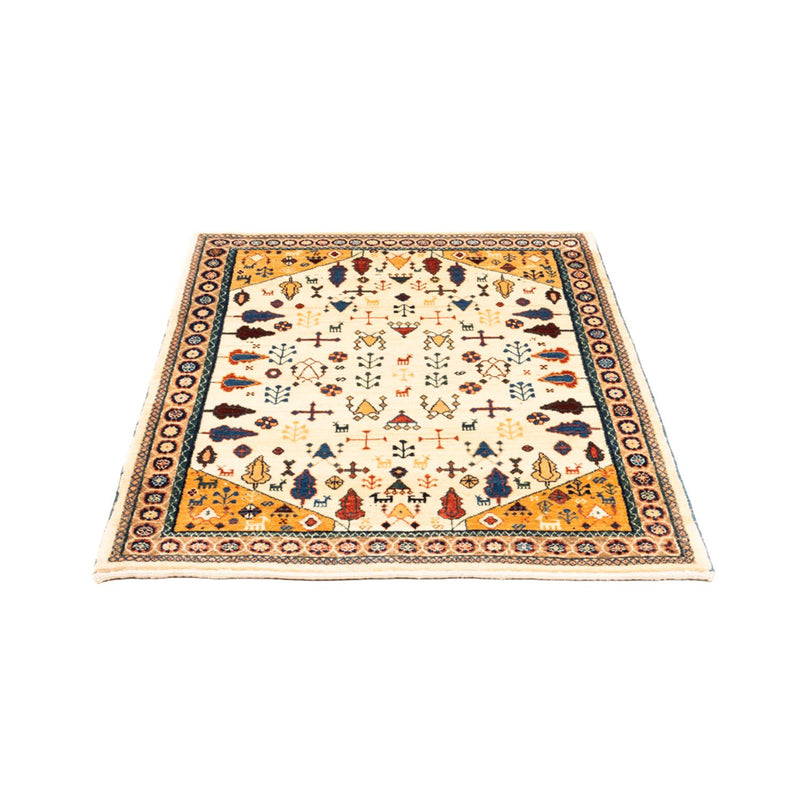 Gabbeh Persisch Teppich 92x132cm - Perserteppich Wollteppich - beige