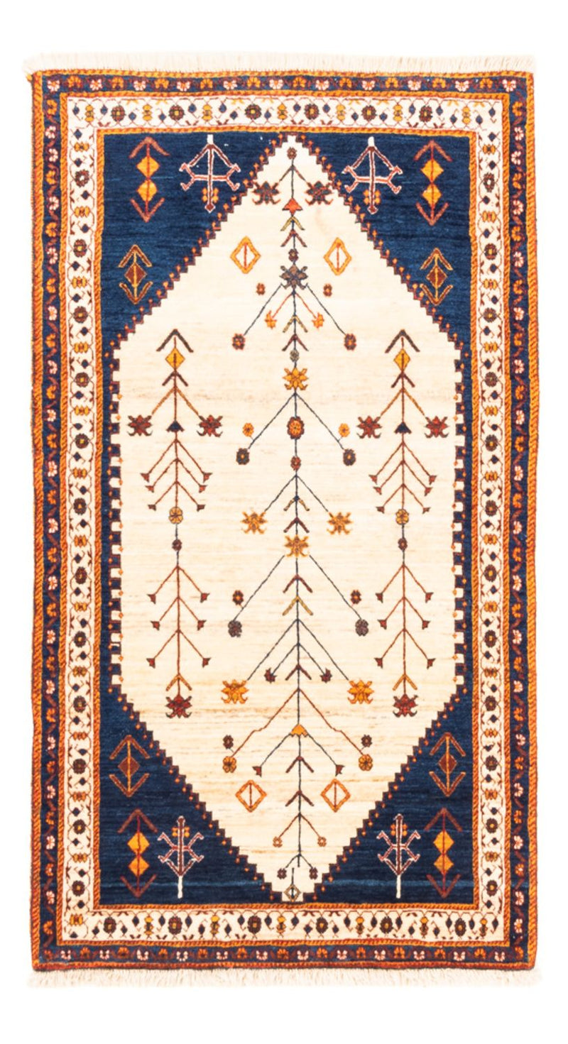 Gabbeh Persisch Teppich 87x160cm - Perserteppich Wollteppich - beige