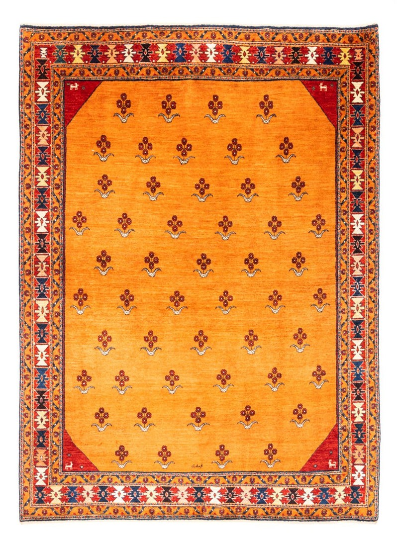 Gabbeh Persisch Teppich 177x237cm - Perserteppich Wollteppich - gold