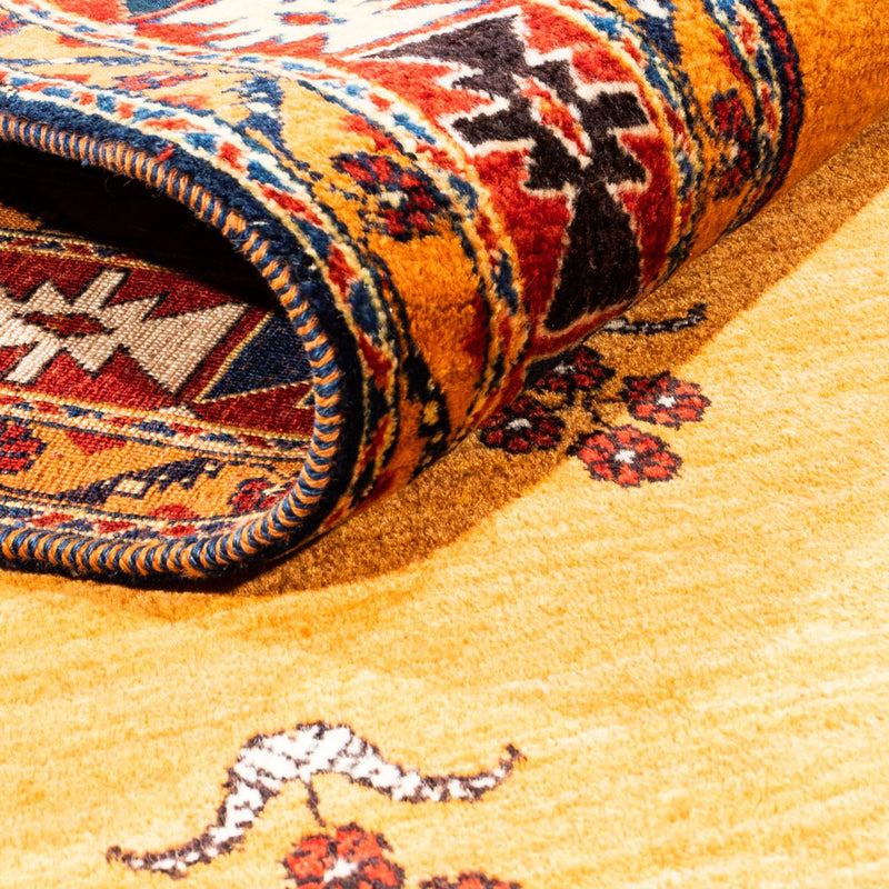 Gabbeh Persisch Teppich 177x237cm - Perserteppich Wollteppich - gold