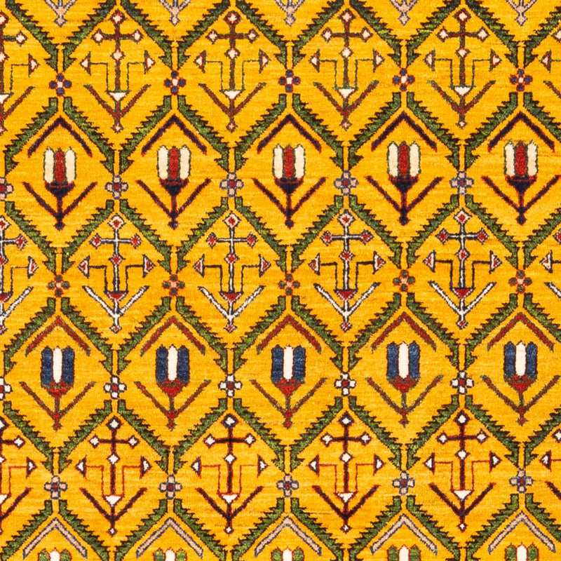 Gabbeh Persisch Teppich 126x188cm - Perserteppich Wollteppich - gold