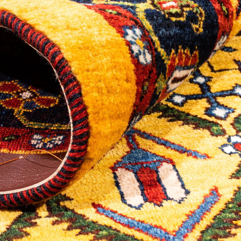Gabbeh Persisch Teppich 126x188cm - Perserteppich Wollteppich - gold