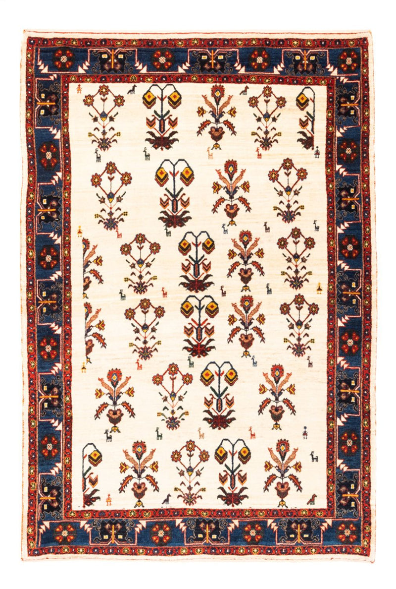 Gabbeh Persisch Teppich 114x170cm - Perserteppich Wollteppich - creme