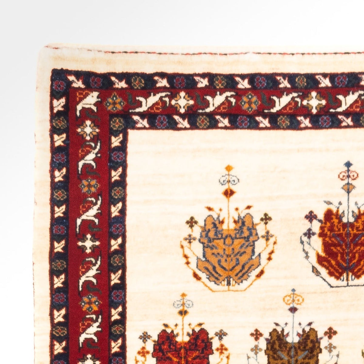 Gabbeh Persisch Teppich 105x140cm - Perserteppich Wollteppich - creme