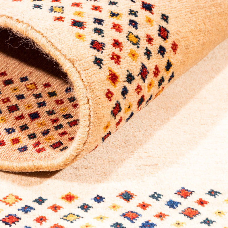 Gabbeh Persisch Teppich 105x146cm - Perserteppich Wollteppich - beige