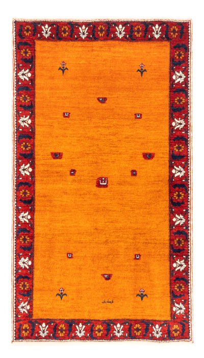 Gabbeh Persisch Teppich 104x165cm - Perserteppich Wollteppich - gold