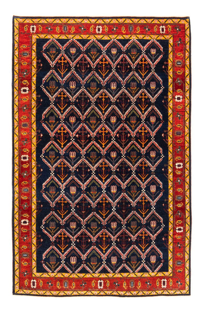 Gabbeh Persisch Teppich 143x205cm - Perserteppich Wollteppich - dunkelblau