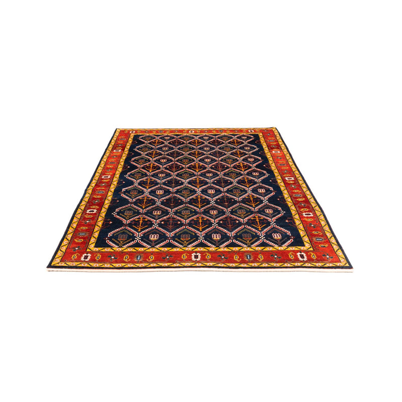 Gabbeh Persisch Teppich 143x205cm - Perserteppich Wollteppich - dunkelblau