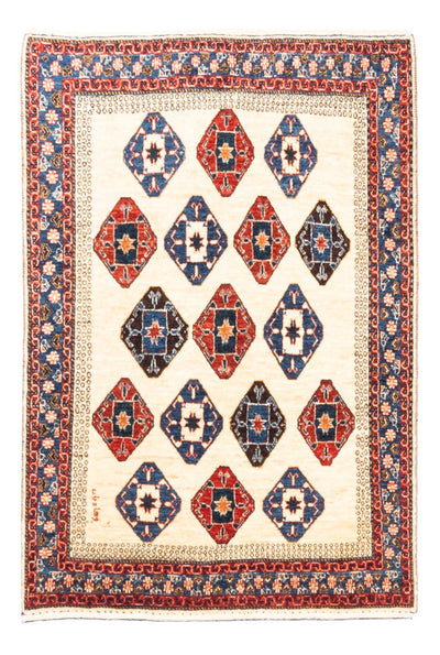 Gabbeh Persisch Teppich 100x153cm - Perserteppich Wollteppich - creme