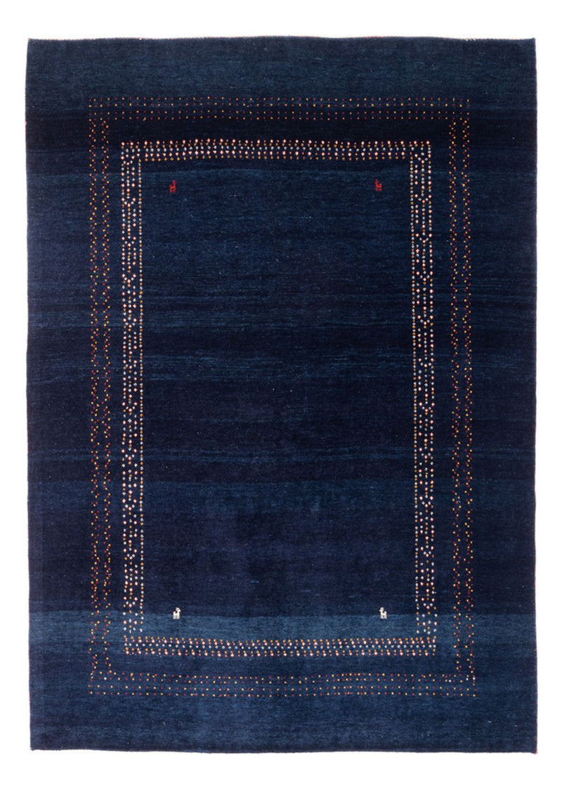 Gabbeh Persisch Teppich 170x230cm - Perserteppich Wollteppich - dunkelblau