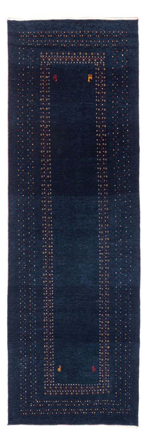 Gabbeh Persisch Teppich 83x245cm - Perserteppich Wollteppich - dunkelblau