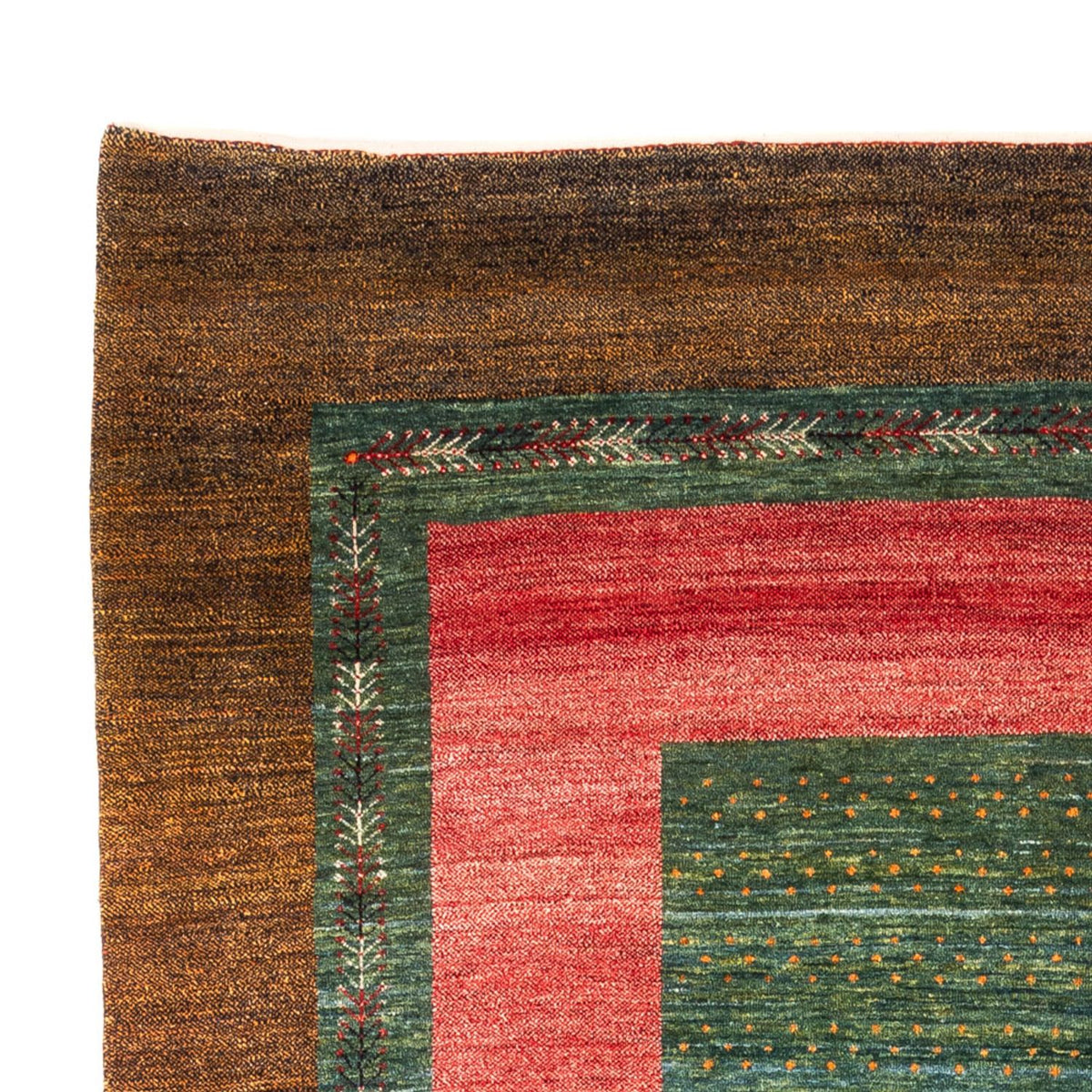 Gabbeh Persisch Teppich 172x236cm - Perserteppich Wollteppich - grün