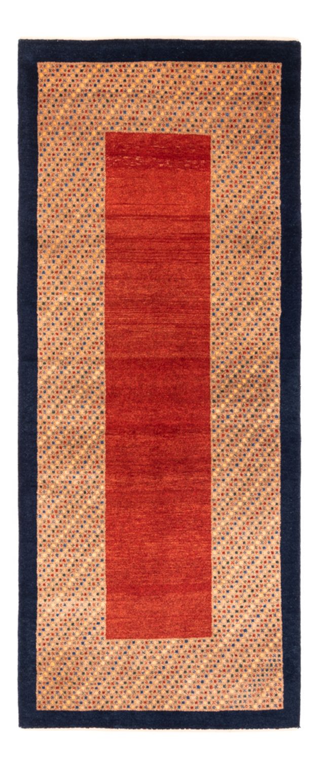 Gabbeh Persisch Teppich 80x197cm - Perserteppich Wollteppich - rot