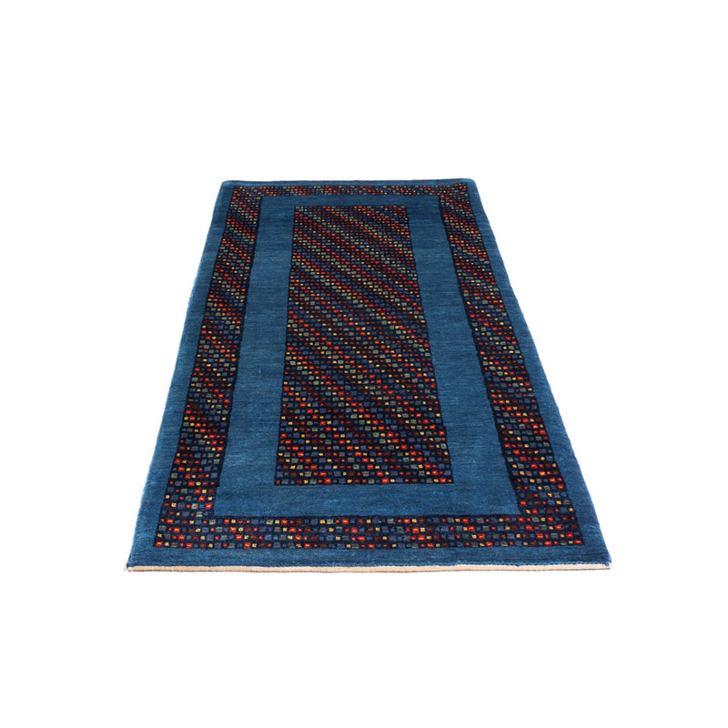 Gabbeh Persisch Teppich 82x196cm - Perserteppich Wollteppich - blau