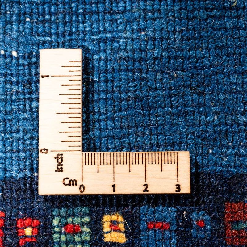 Gabbeh Persisch Teppich 82x196cm - Perserteppich Wollteppich - blau