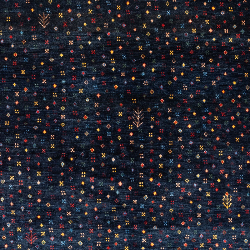 Gabbeh Persisch Teppich 152x201cm - Perserteppich Wollteppich - dunkelblau
