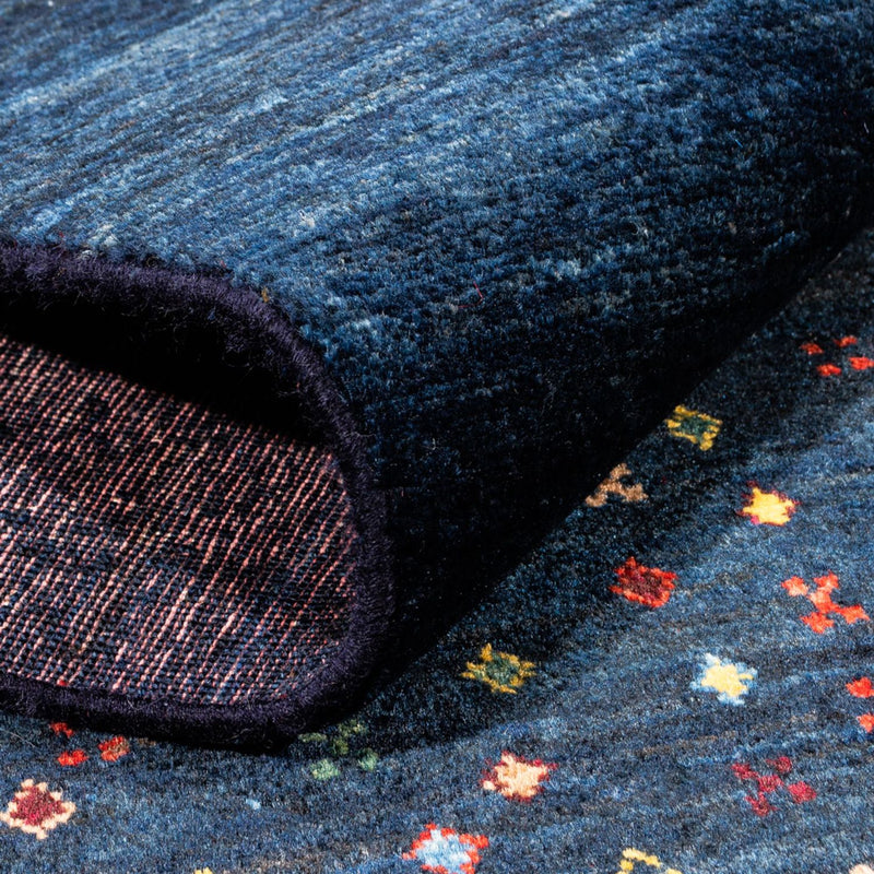 Gabbeh Persisch Teppich 152x201cm - Perserteppich Wollteppich - dunkelblau