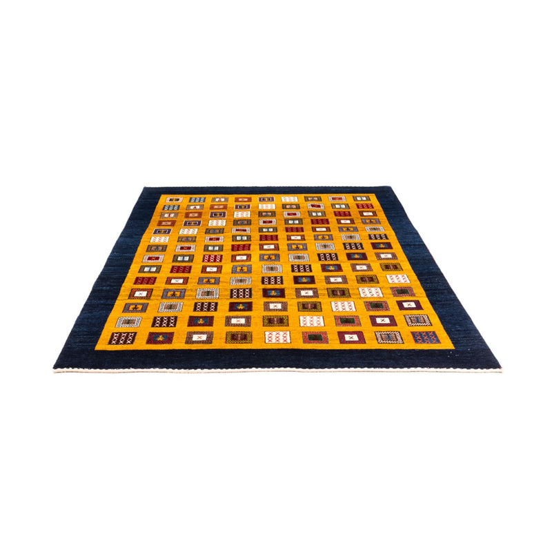 Gabbeh Persisch Teppich 150x195cm - Perserteppich Wollteppich - gold