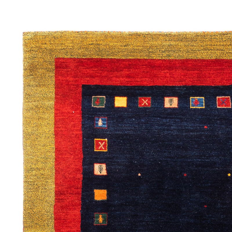 Gabbeh Persisch Teppich 158x216cm - Perserteppich Wollteppich - dunkelblau
