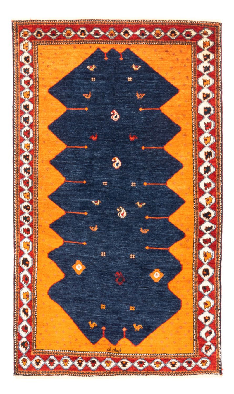 Gabbeh Persisch Teppich 103x164cm - Perserteppich Wollteppich - dunkelblau