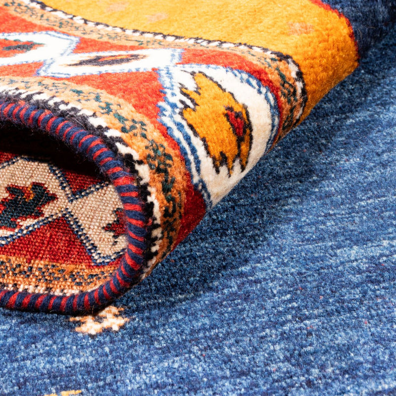 Gabbeh Persisch Teppich 103x164cm - Perserteppich Wollteppich - dunkelblau