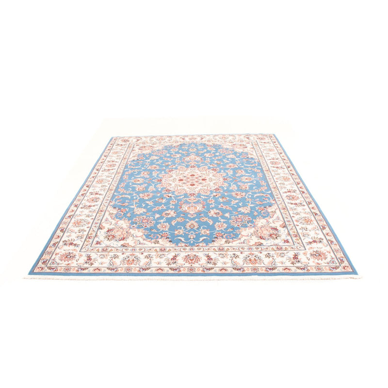 Täbriz - 50 Raj Teppich 168x244cm - Perserteppich - hellblau