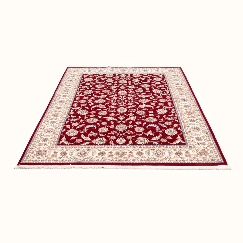Täbriz - 50 Raj Teppich 148x200cm - Perserteppich - rot
