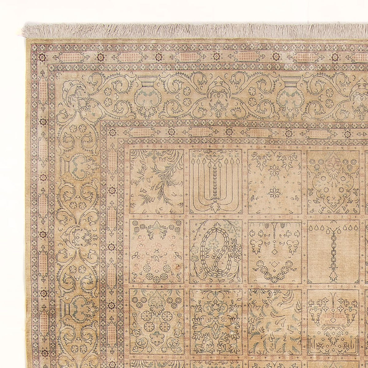 Ghom - Seide Teppich 191x294cm - Perserteppich - dunkelbeige