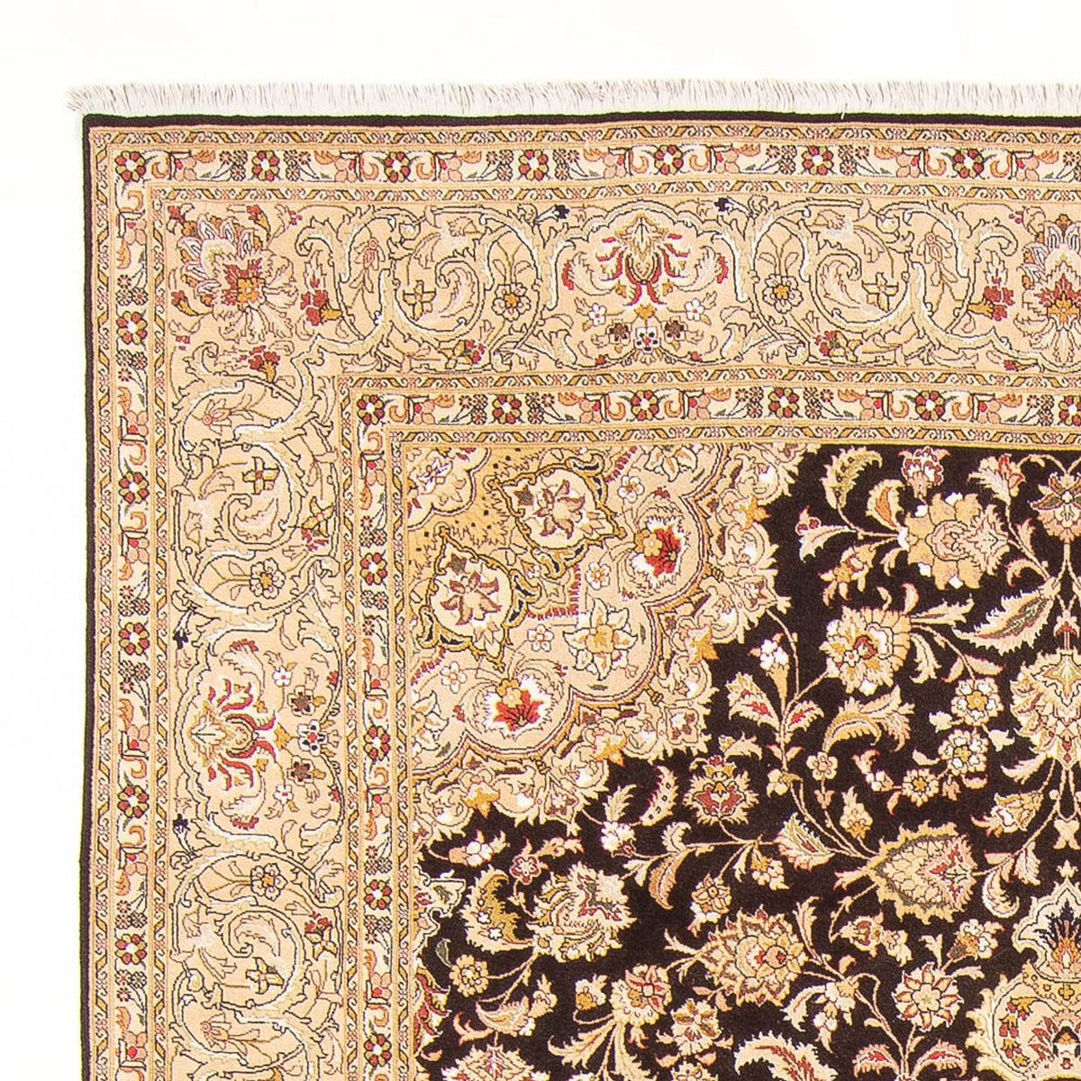Täbriz - 50 Raj Teppich 196x296cm - Perserteppich - dunkelblau