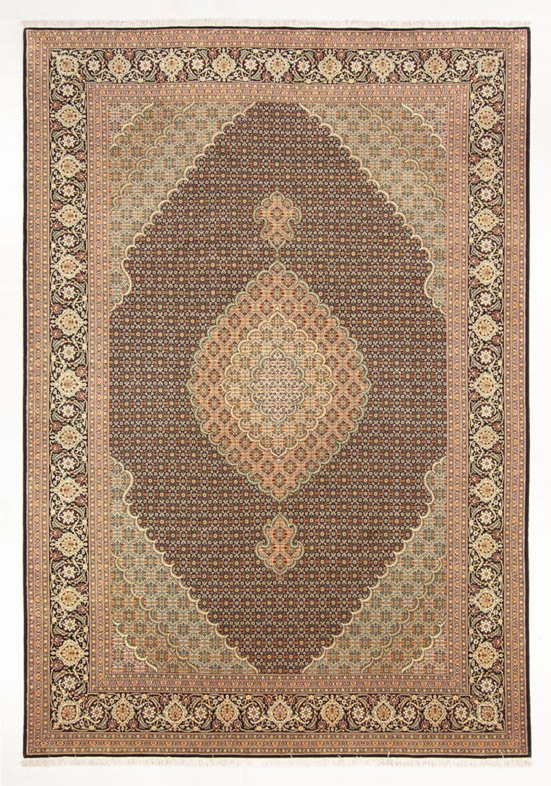 Täbriz - 50 Raj Teppich 199x296cm - Perserteppich - dunkelblau
