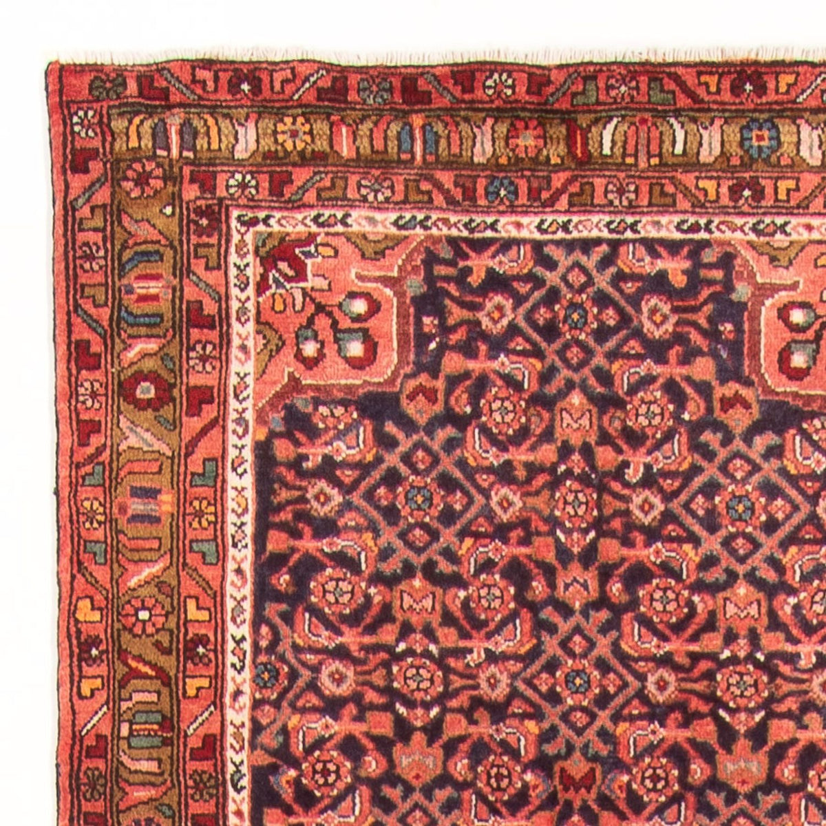 Hamadan Teppich 102x434cm - Perserteppich - dunkelblau