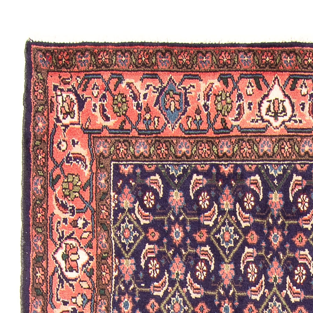Hamadan Teppich 140x300cm - Perserteppich - dunkelblau