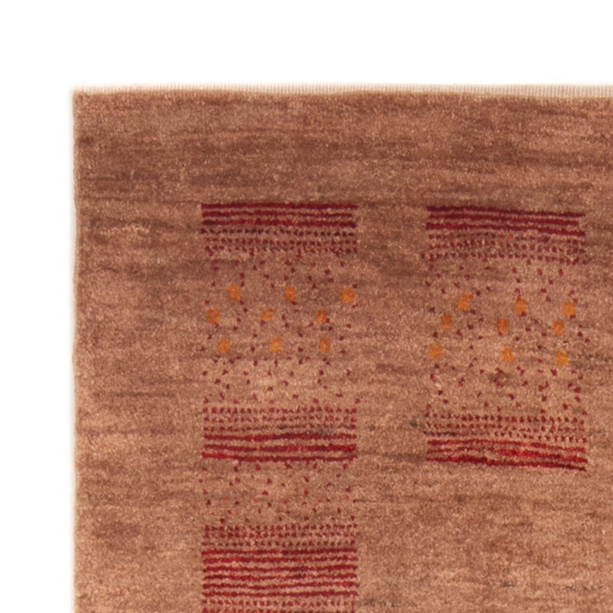 Gabbeh Persisch Teppich 104x161cm - Perserteppich Wollteppich - hellbraun
