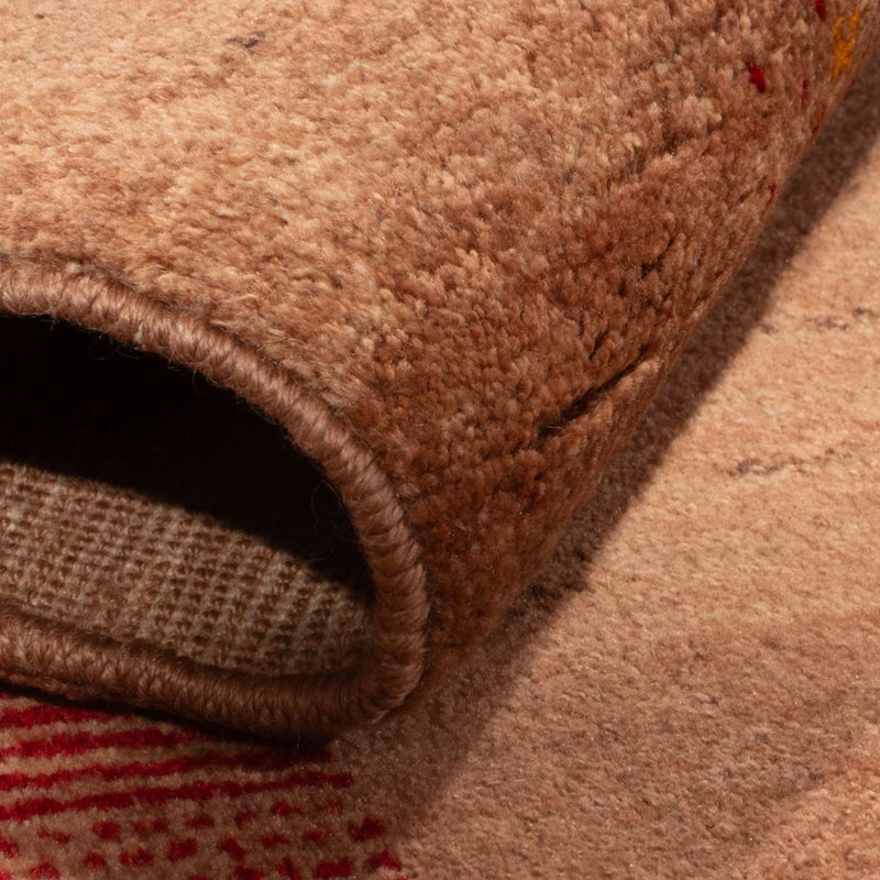 Gabbeh Persisch Teppich 104x161cm - Perserteppich Wollteppich - hellbraun