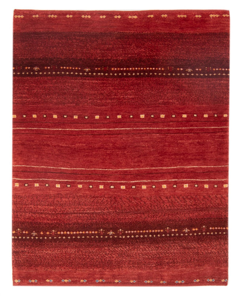 Gabbeh Persisch Teppich 102x140cm - Perserteppich Wollteppich - dunkelrot