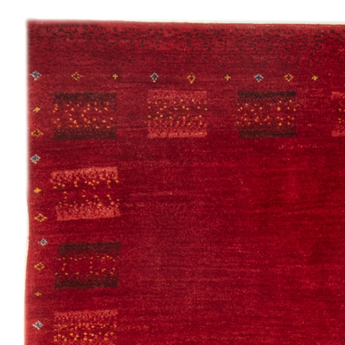 Gabbeh Persisch Teppich 104x144cm - Perserteppich Wollteppich - dunkelrot