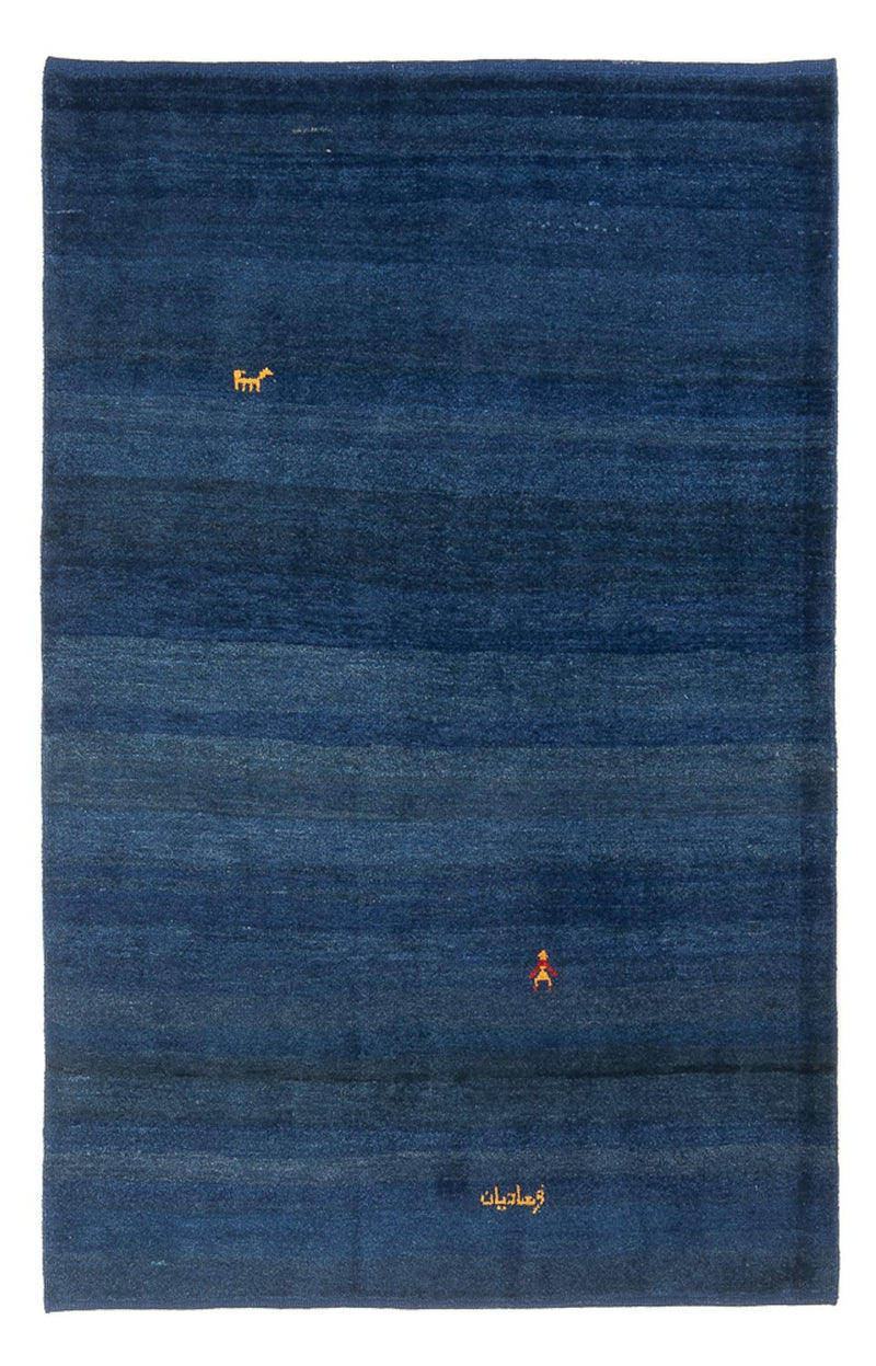Gabbeh Persisch Teppich 117x172cm - Perserteppich Wollteppich - dunkelblau