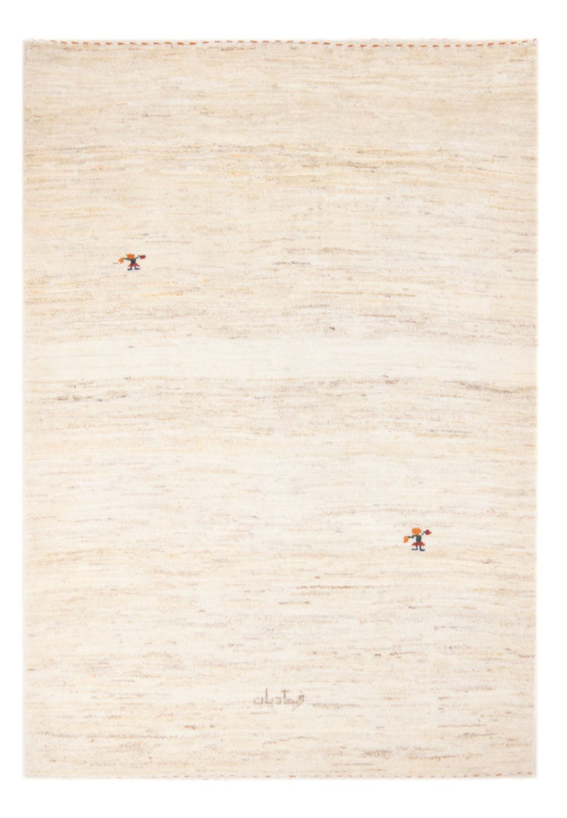 Gabbeh Persisch Teppich 110x160cm - Perserteppich Wollteppich - creme