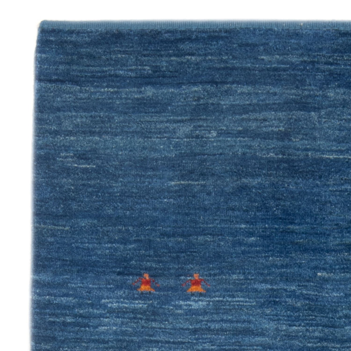 Gabbeh Persisch Teppich 102x147cm - Perserteppich Wollteppich - seeblau
